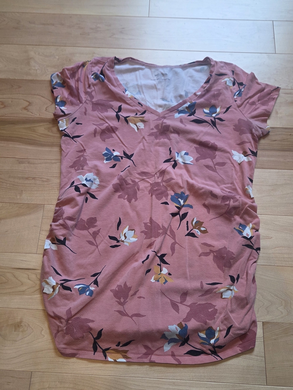 Motherhood Maternity Dusty Pink Floral V-Neck Tee